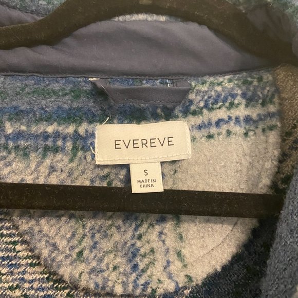 Evereve "Raye" Plaid Shacket (Blue maxi oversized button plaid shirt jacket) - Picture 9 of 9